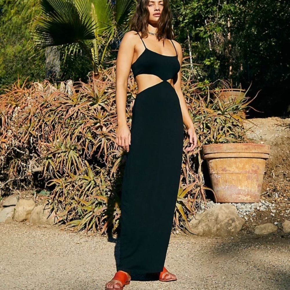 Free People Black Cutout Maxi Dress
